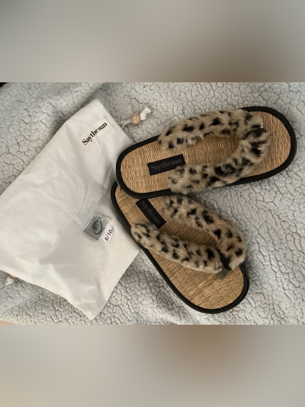 NEW SAY THE SUN LEOPARD SANDALS 9/10